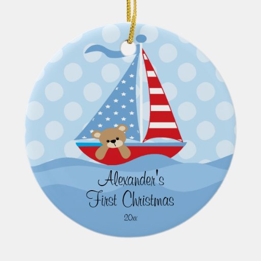 Premier bébé de voilier d'ornement de Noël du bébé