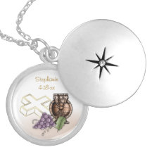 Premier calice de communion, croix, raisins bijouterie personnalisée