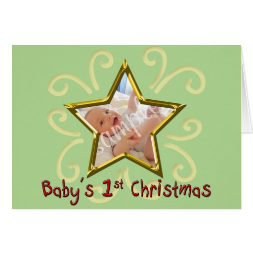 Premier carte photo de Noël du bébé