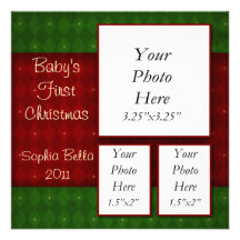 Premier carte photo de Noël du bébé Faire-part Personnalisé