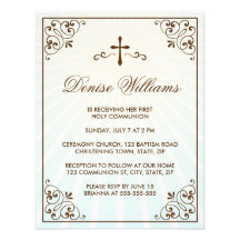 Premier invitation de communion de cadre fleuri br