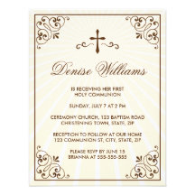 Premier invitation de communion de cadre fleuri cr