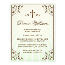 Premier invitation de communion de cadre fleuri ve