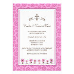 Premier invitation de communion de fleurs lunatiqu