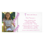 Premier invitation de photo de communion de perles photocarte customisée