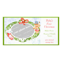 Premier Noël du bébé Carte Avec Photo