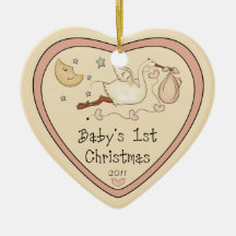 Premier ornement de coeur de Noël du bébé