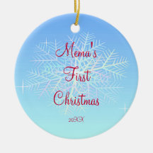 Premier ornement de flocon de neige de Noël de Mem