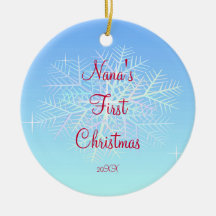 Premier ornement de flocon de neige de Noël de Nan