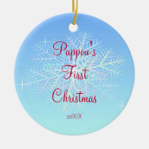 Premier ornement de flocon de neige de Noël de Pap