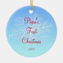 Premier ornement de flocon de neige de Noël du pap