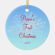 Premier ornement de flocon de neige de Noël du pép