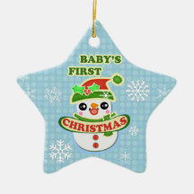 Premier ornement de Kawaii de Noël du bébé fait su