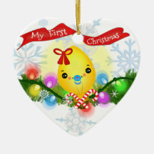 Premier ornement de lumière de Noël du bébé fait s
