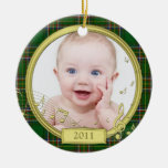 Premier ornement de modèle photo de Noël du bébé
