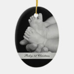 Premier ornement noir et blanc de Noël de Babys