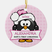 Premier pingouin de Noël du bébé personnalisé Décoration Pour Sapin De Noël