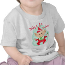 Premier T-shirt d'Elf de Noël du bébé fait sur com