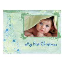 Première carte postale de photo de Noël d'arbre bl