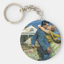 Première Chambre d'achat vintage de nouveaux marié Porte-clés