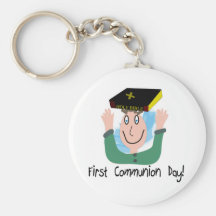 Première communion Day~~ " garçon avec la bible " Porte-clefs