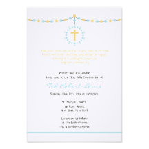 Première communion de garçon cartons d'invitation personnalisés