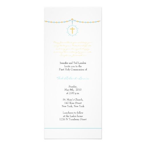 Première communion de garçon invitation