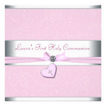 Première communion de remous de coeur de croix ros invitations