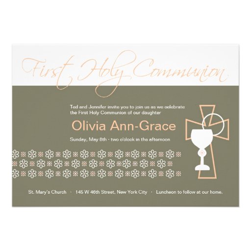 Première communion - fille invitations personnalisées