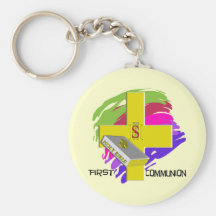 Première conception de CROIX d'OR de communion Porte-clef