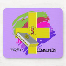 Première conception de CROIX d'OR de communion Tapis De Souris