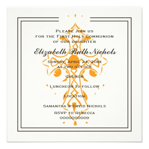 Première confirmation de baptême de communion de c invitations
