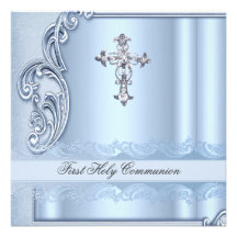 Première confirmation de bleu de sainte communion  bristols personnalisés