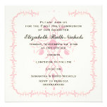 Première confirmation de communion de croix rose invitations