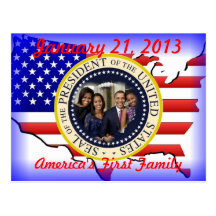 Première famille de PRÉSIDENT OBAMA Amérique Cartes Postales
