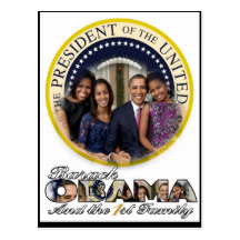 Première famille de PRÉSIDENT OBAMA Amérique Cartes Postales