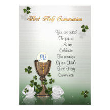 Première invitation de communion avec les shamrock