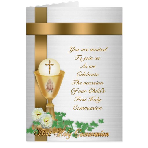 Première invitation de communion cartes de vœux Zazzle
