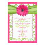 Première invitation de communion de damassé verte 