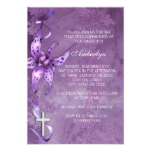 Première invitation de communion de pourpre élégan