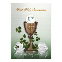 Première invitation de communion d'Irlandais avec 
