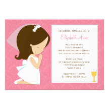 Première invitation de communion pour la fille
