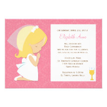 Première invitation de communion pour la fille