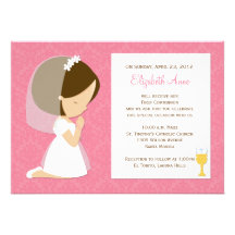 Première invitation de communion pour la fille