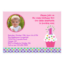 Première invitation de photo de fête d'anniversair