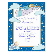 Première invitation de sainte communion cartes postales