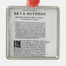 Première page de "Discours de la Methode" par Rene Décoration De Noël