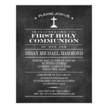 Première sainte communion de tableau simple invitations personnalisées