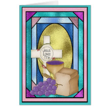 Première sainte communion, verre souillé cartes
