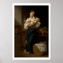 Premières caresse 1886, affiche de Bouguereau
